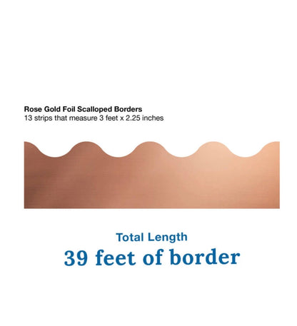 Rose Gold Foil Scalloped Bulletin Board Borders - 13 strips
