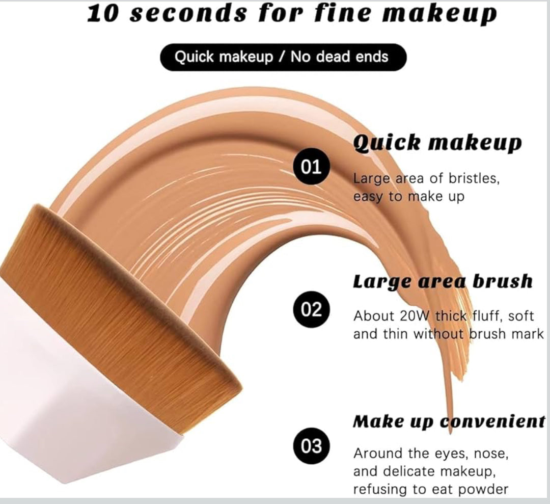 Flat Top Kabuki Brush with Protective Case for Liquid, Cream, and Powder Makeup.