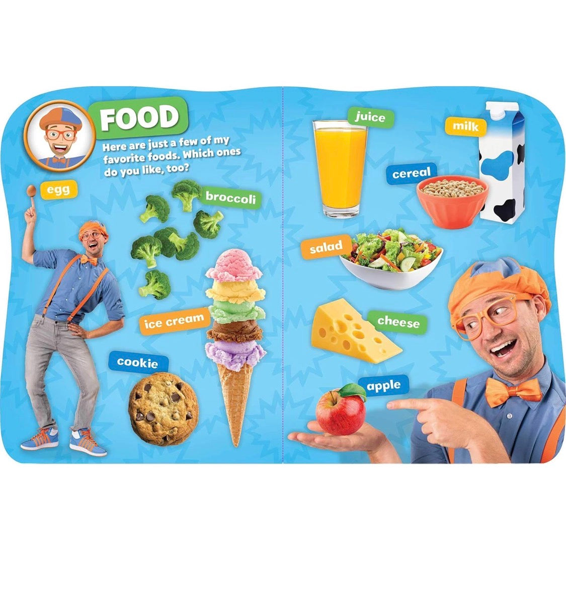 Blippi First Words Board Book – 60+ Early Learning Words for Toddlers