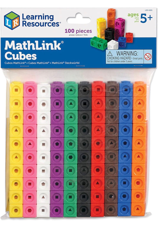 LR MathLink Cubes - Set of 100 Cubes. 5+