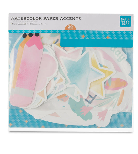 Pen+Gear Watercolor Paper Accents, 30-Pack