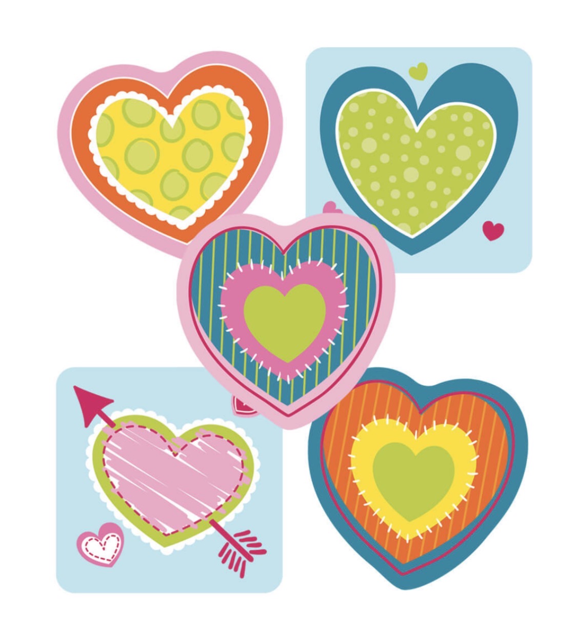 Hearts Mini Cutouts. 36 ct.  3” x 3”