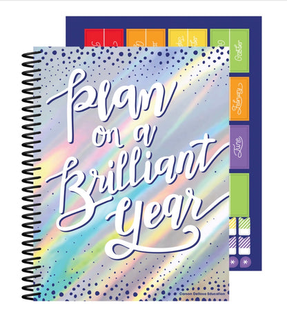 Plan on a Brilliant Year Teacher Planner. 128 pages. 46 stickers. 10.9” x 8.4”