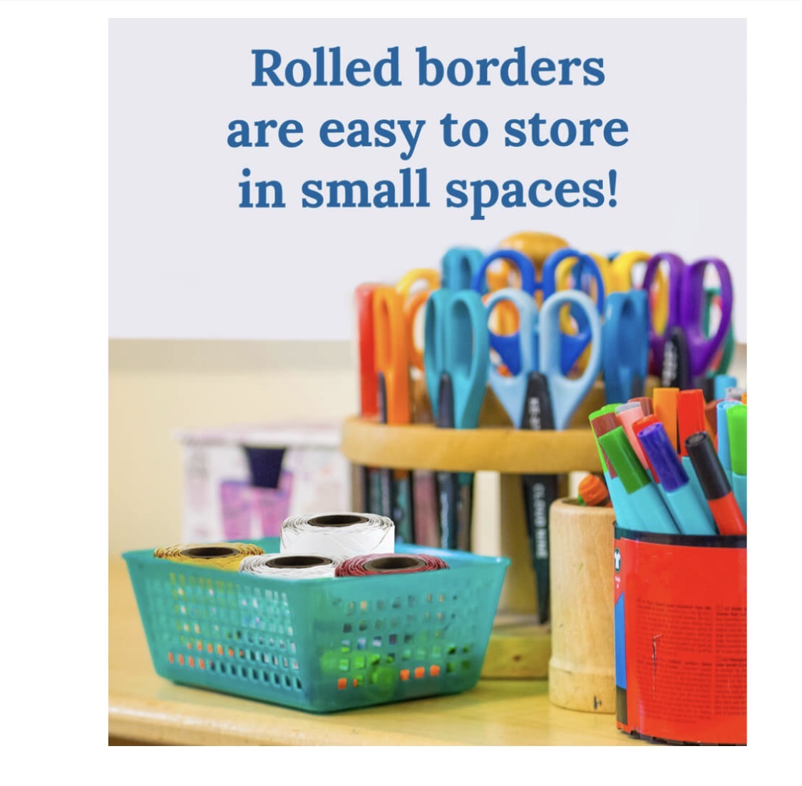 White Rolled Scalloped Bulletin Board Borders. 2.25” x 36’