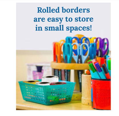 White Rolled Scalloped Bulletin Board Borders. 2.25” x 36’