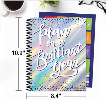 Plan on a Brilliant Year Teacher Planner. 128 pages. 46 stickers. 10.9” x 8.4”