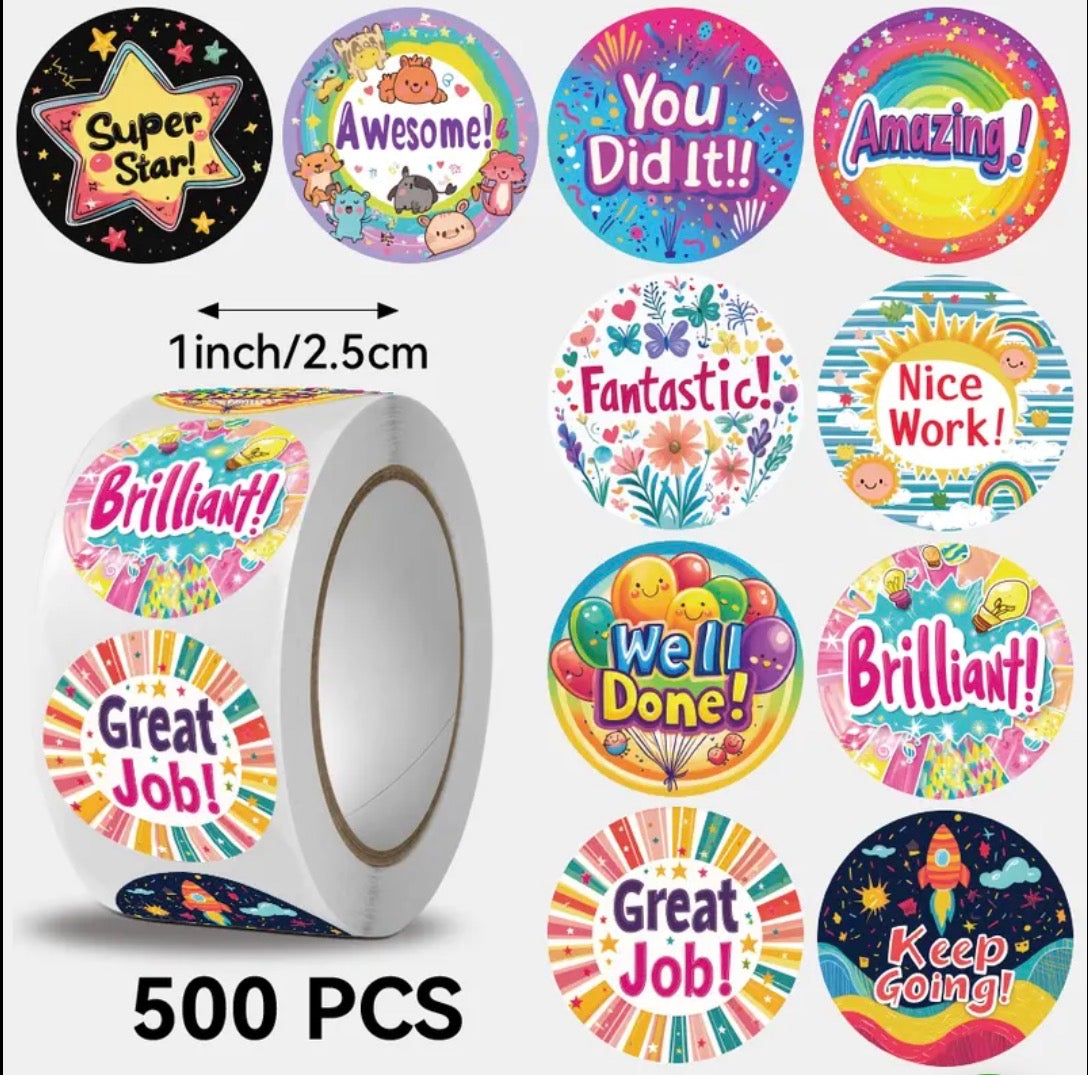 Rolled Motivational stickers. 500 ct.