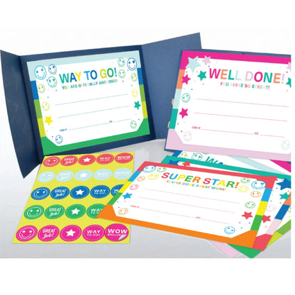 Award Certificates - Star & Smiley Face Design. 100 Count