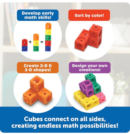 LR MathLink Cubes - Set of 100 Cubes. 5+