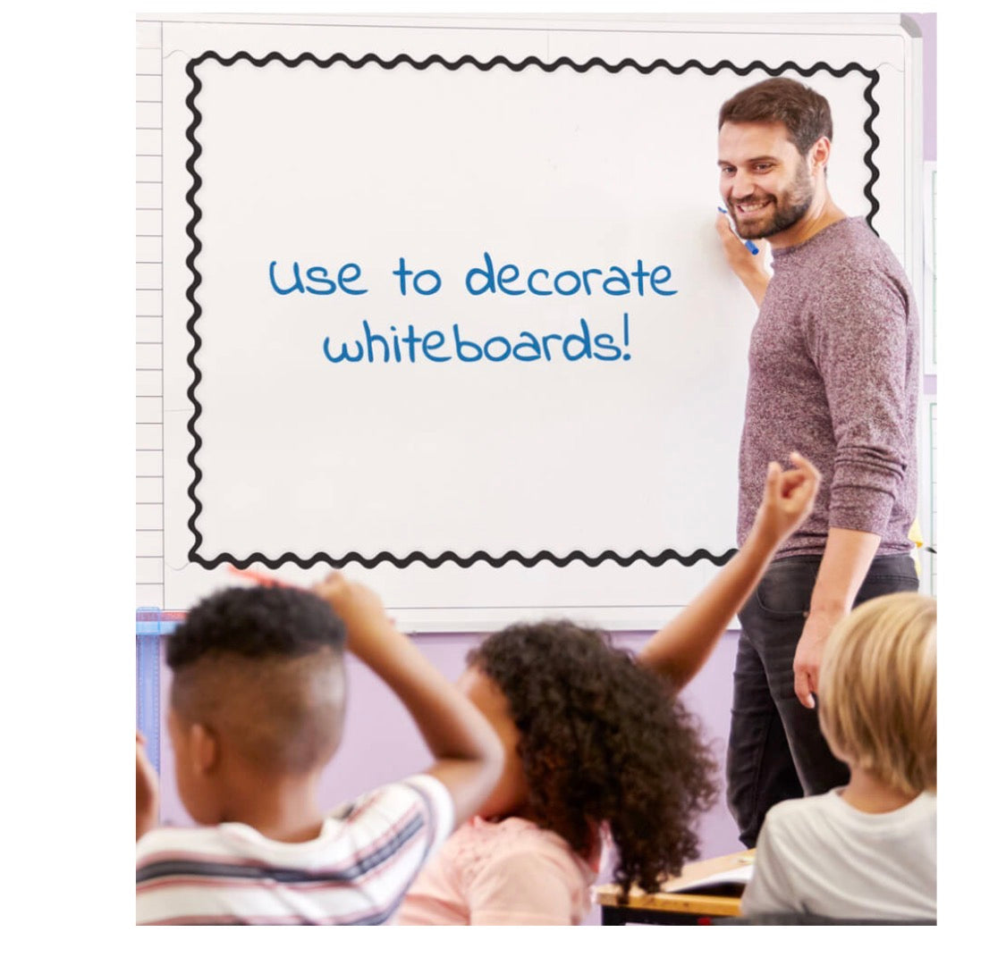 White Rolled Scalloped Bulletin Board Borders. 2.25” x 36’