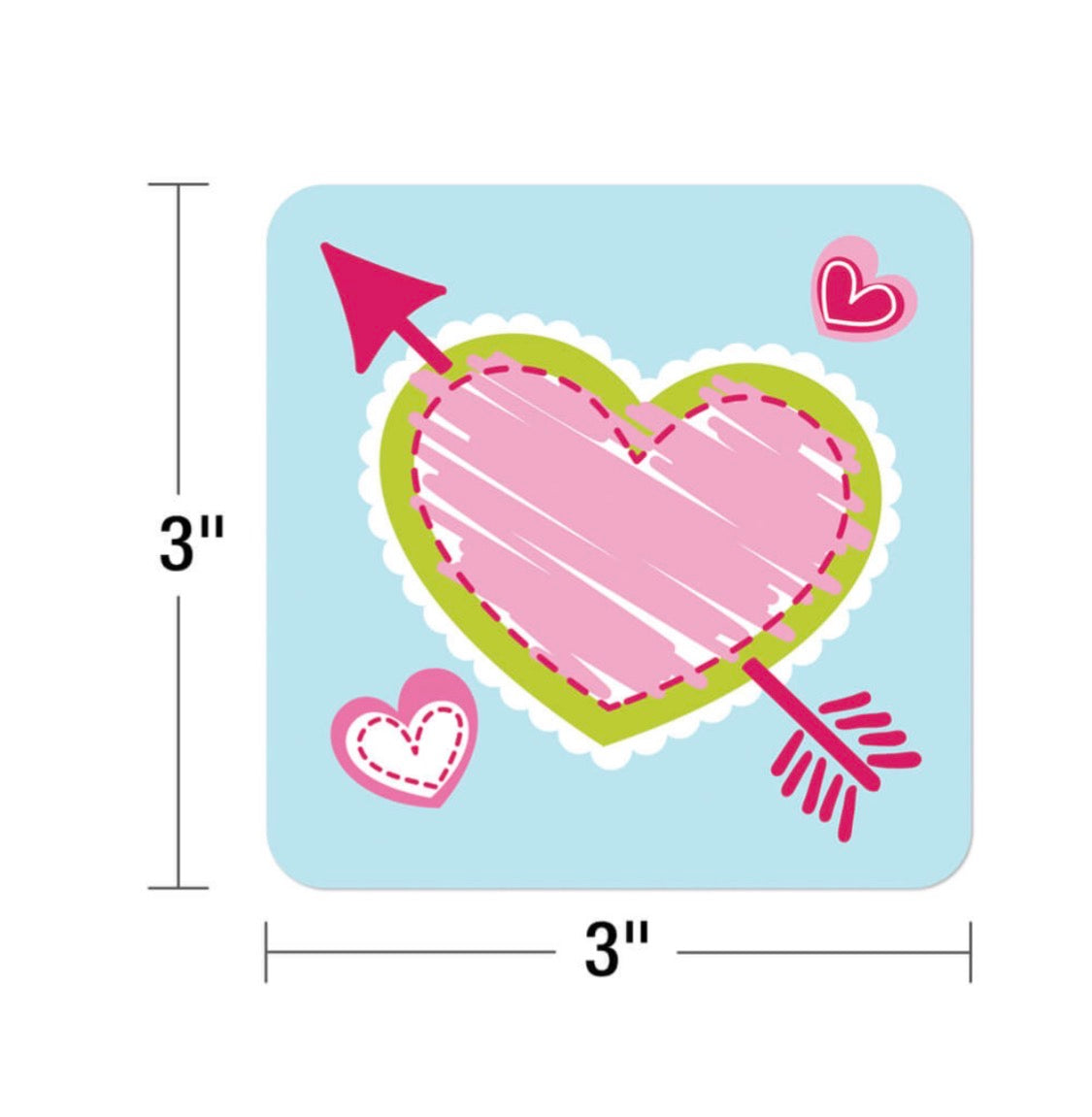 Hearts Mini Cutouts. 36 ct.  3” x 3”