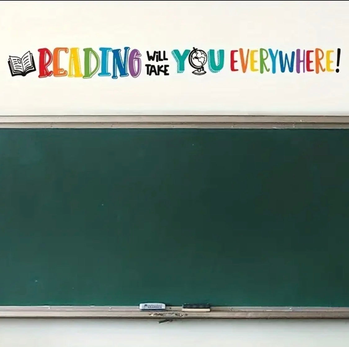 Inspiring "Reading Will Take You Everywhere" Vinyl Wall Decal. 24” x 9.12”