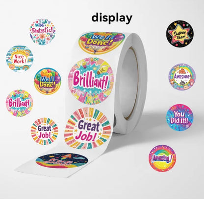 Rolled Motivational stickers. 500 ct.