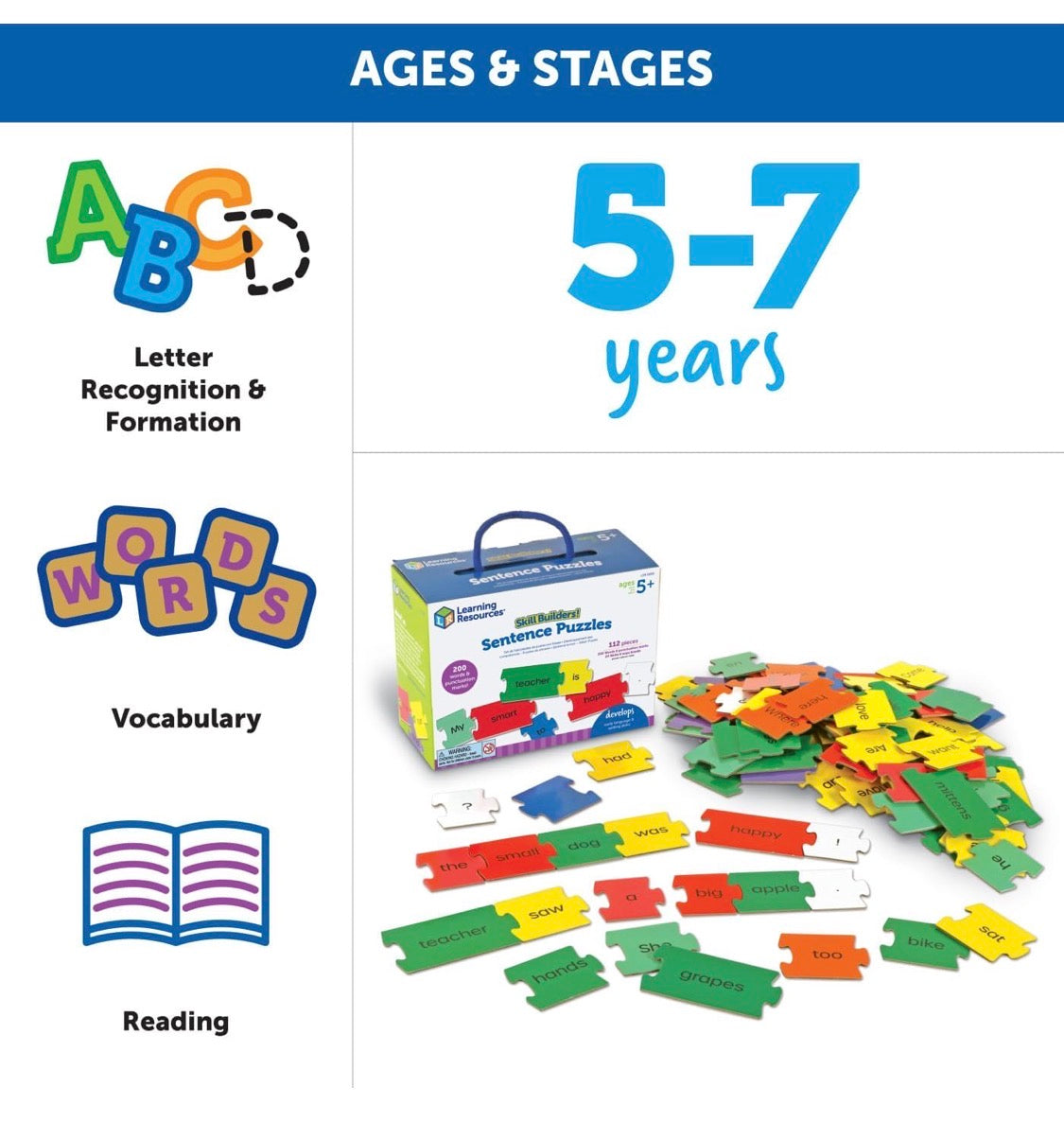 LR Skill Builders! Sentence Puzzles. 106 Pieces. Ages 5+