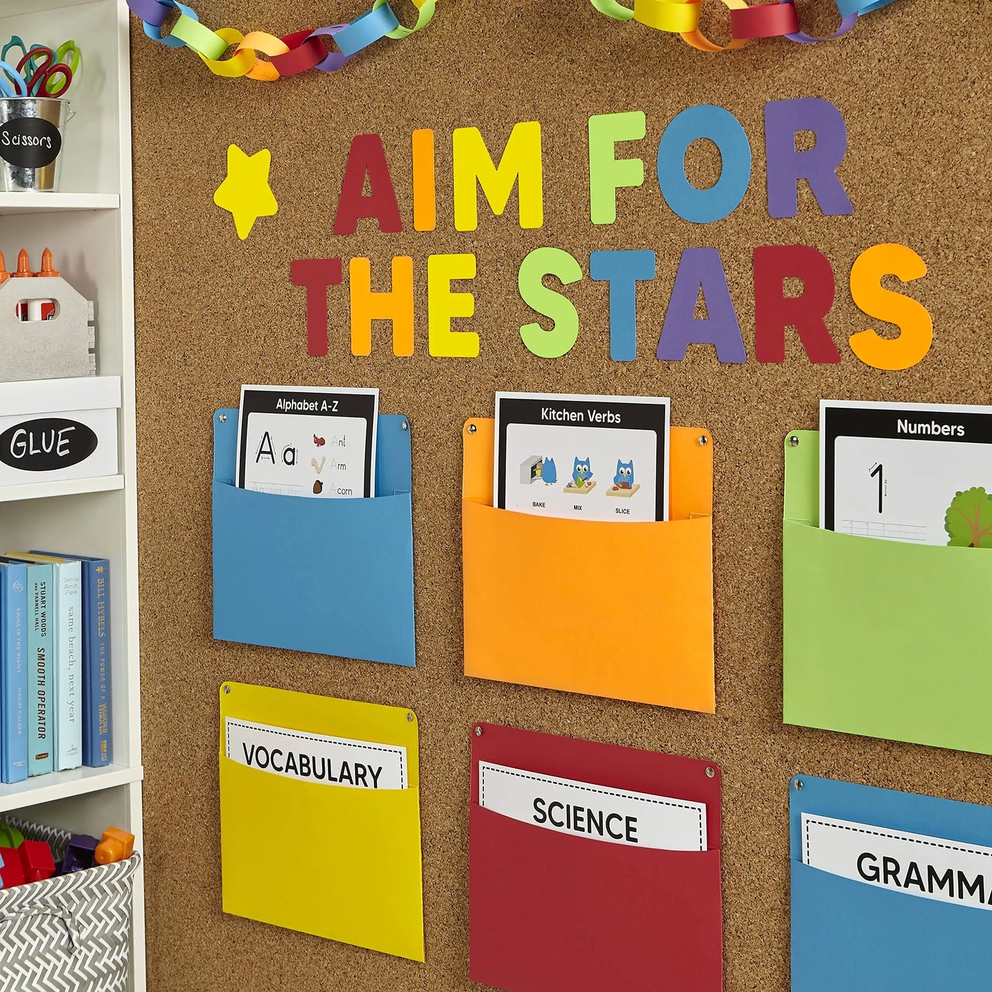 Astrobrights Oversized Wall Pockets, 10" × 12", 5ct.