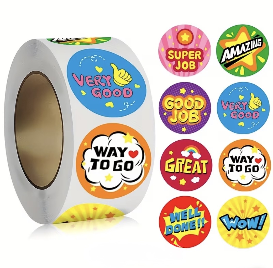 Rolled Motivational Stickers. 500 ct