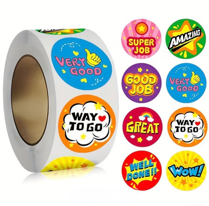 Rolled Motivational Stickers. 500 ct