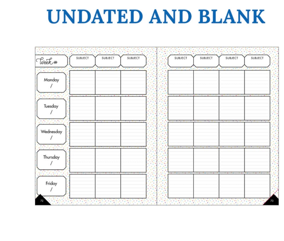 Plan on a Brilliant Year Teacher Planner. 128 pages. 46 stickers. 10.9” x 8.4”