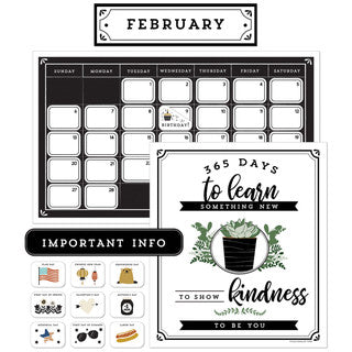 Farmhouse Calendar Bulletin Board Set - 123 pieces