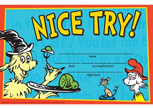 Dr. Seuss Green Eggs and Ham Recognition Awards. 36ct