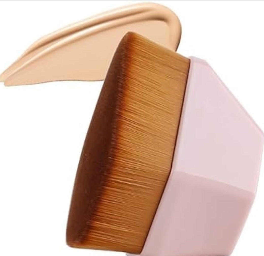 Flat Top Kabuki Brush with Protective Case for Liquid, Cream, and Powder Makeup.