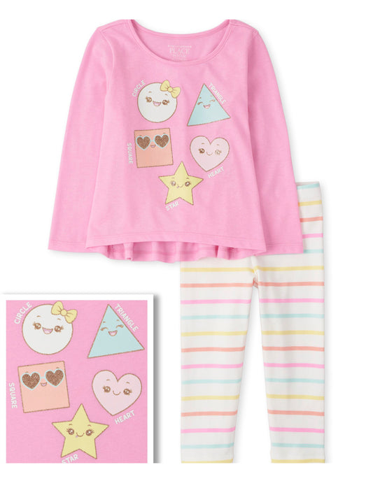 Baby Girl 2-piece outfit Set - Tiara Pink.  12M-18M
