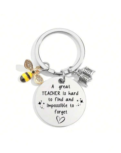 Teacher Appreciation Keychain – Bee Charm Gift