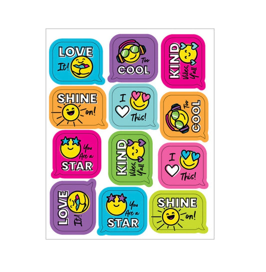Smiley Faces Motivational Stickers. 72 ct.