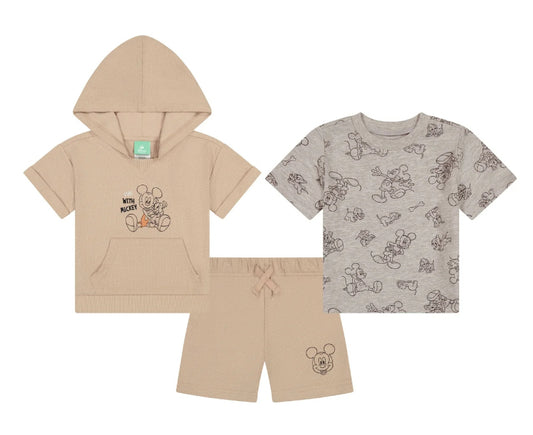 Mickey Mouse Character Baby Boy 3-piece Short Set