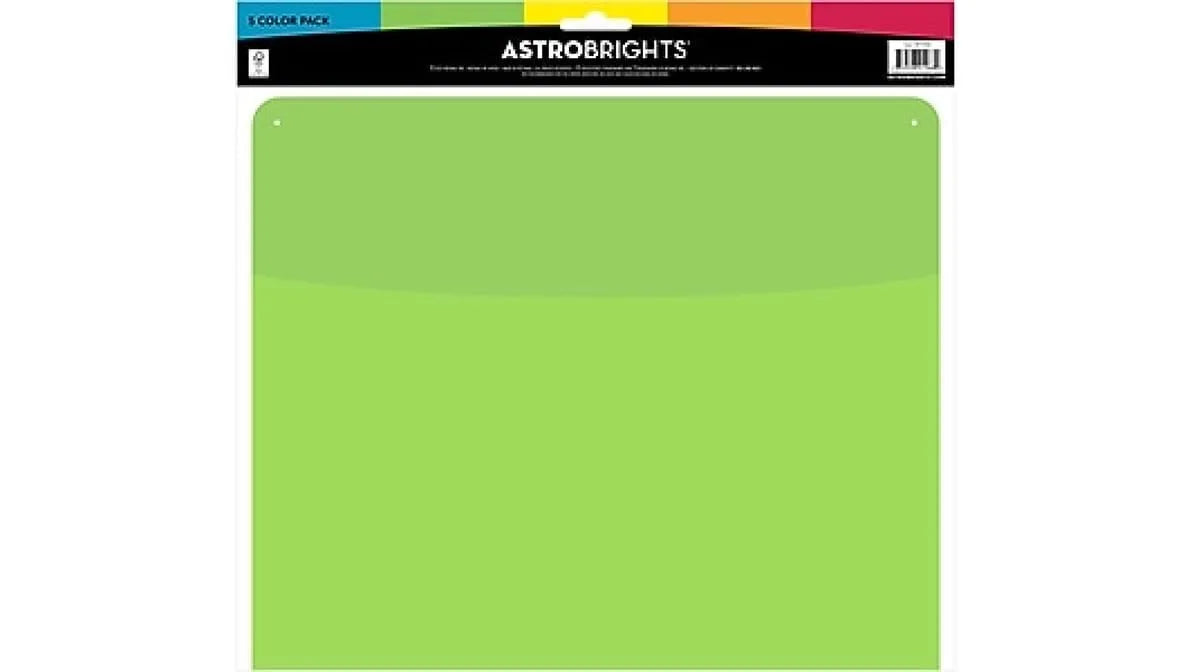Astrobrights Oversized Wall Pockets, 10" × 12", 5ct.