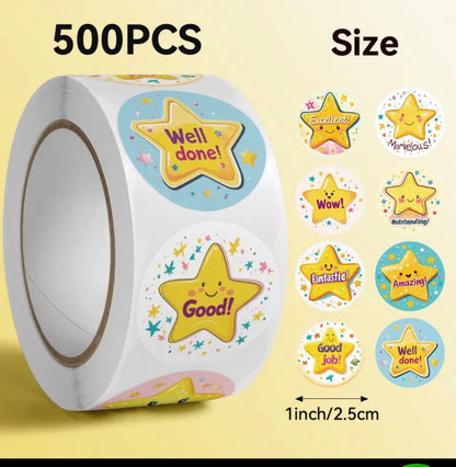 Rolled Motivational Stickers. 500 ct