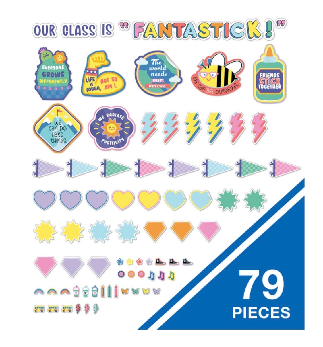 We Stick Together Our Class is Fantastic Bulletin Board Set - 79 pieces