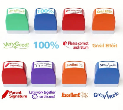 Teachers 8-piece Self-Inking Stamps.