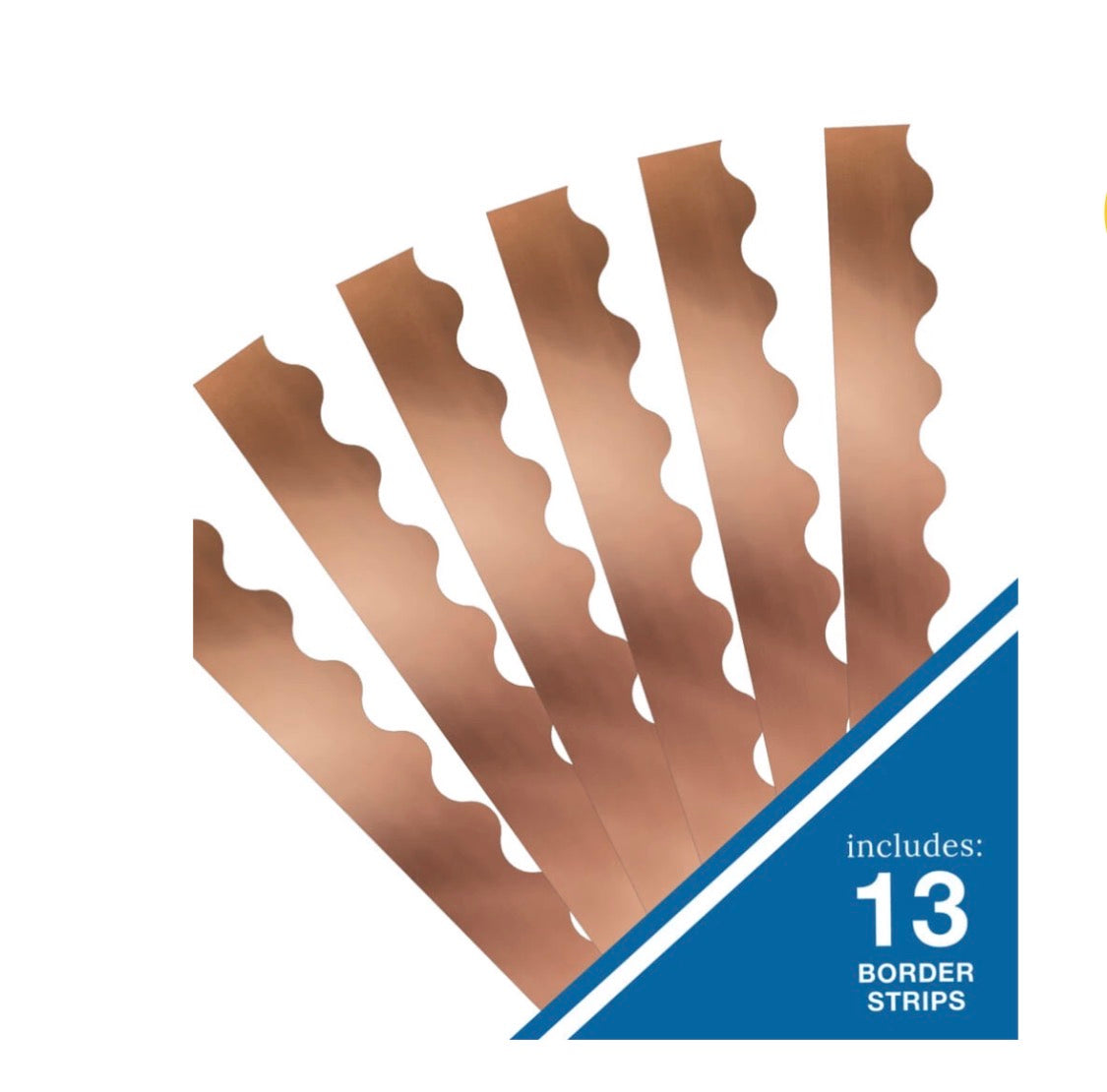 Rose Gold Foil Scalloped Bulletin Board Borders - 13 strips