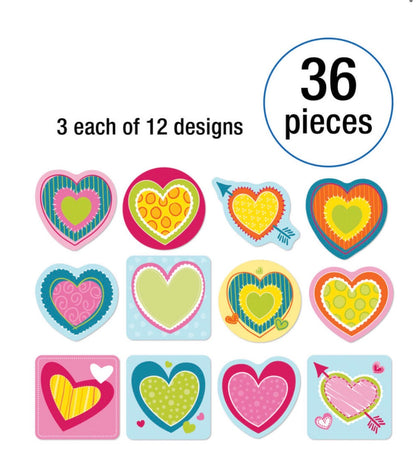 Hearts Mini Cutouts. 36 ct.  3” x 3”