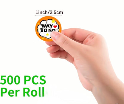 Rolled Motivational Stickers. 500 ct