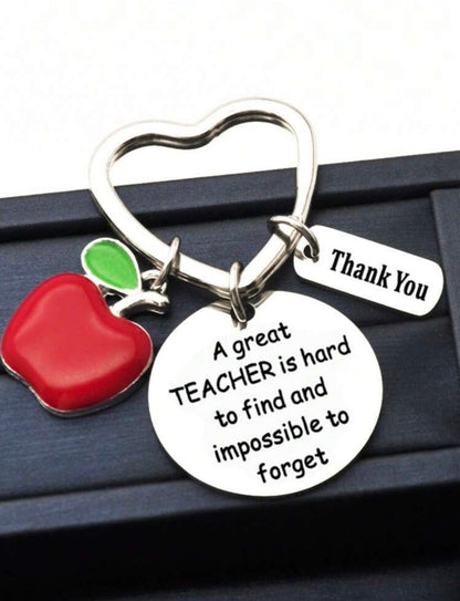 Teacher Appreciation Heart Keychain – “A Great Teacher is Hard to Find and Impossible to Forget”