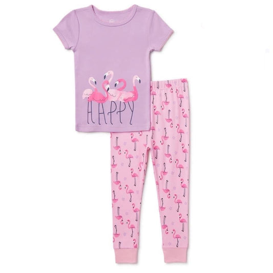 Toddler Girls 2-piece Snug Fit Pajamas Set - Flamingo. 5T