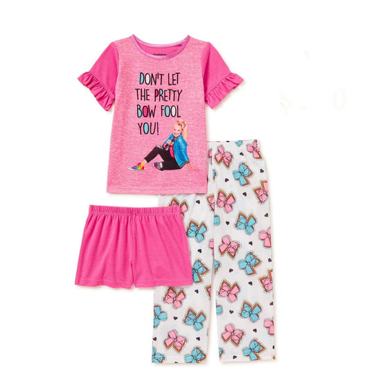 JoJo Siwa Girls Ruffle 3-Piece Pajama Set . Size 8