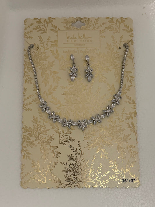 Nicole Miller New York Crystal Floral Necklace & Earring Set