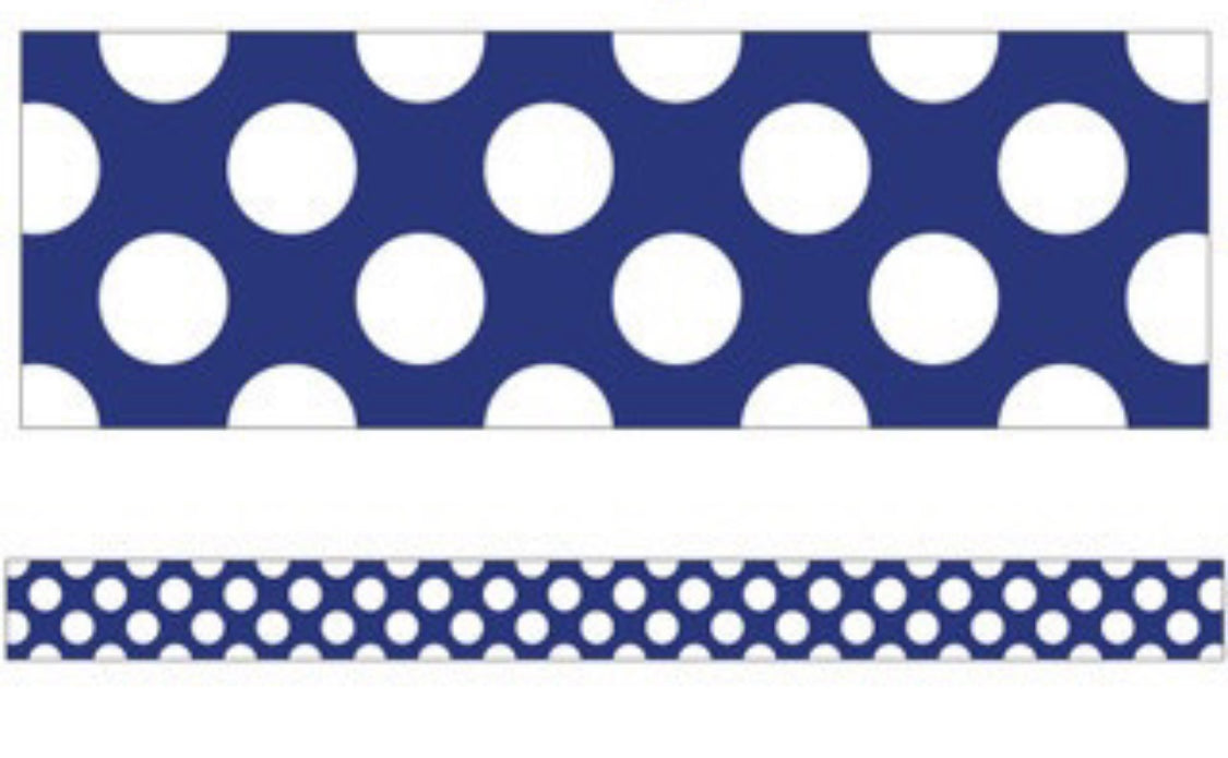 Navy with Polka Dots Straight Borders