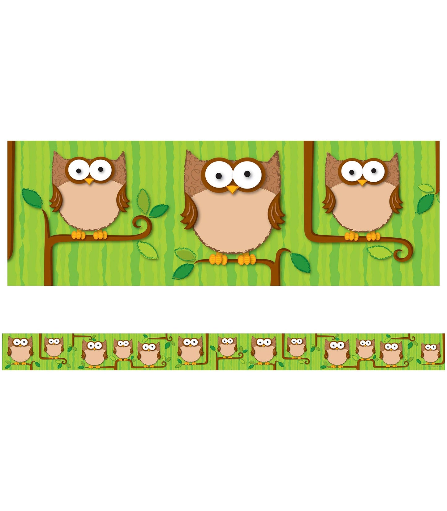 Woodland Owls Straight Borders