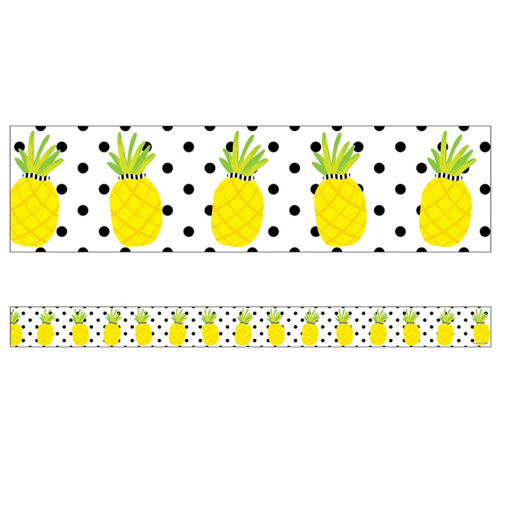 Simply Stylish Tropical Pineapples Straight Borders