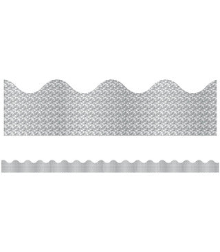Silver Sparkle Scalloped Borders