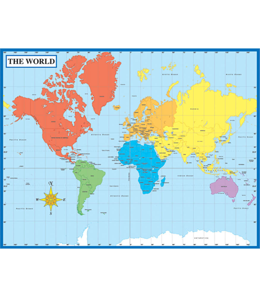 World Map Laminated Chart
