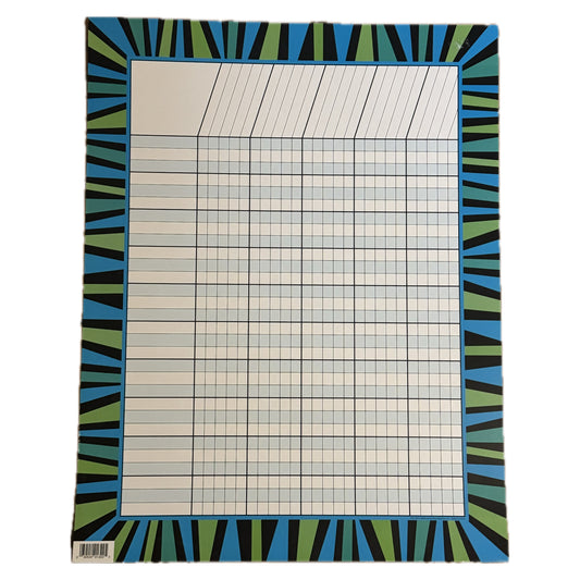 Blue & Green Zebra Striped Incentive Chart