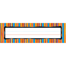 Colorful Stripes Name Plates. 36 ct