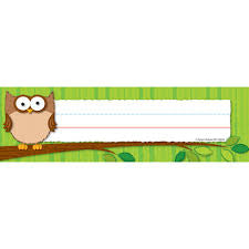 Owl Name Plates.  36 ct