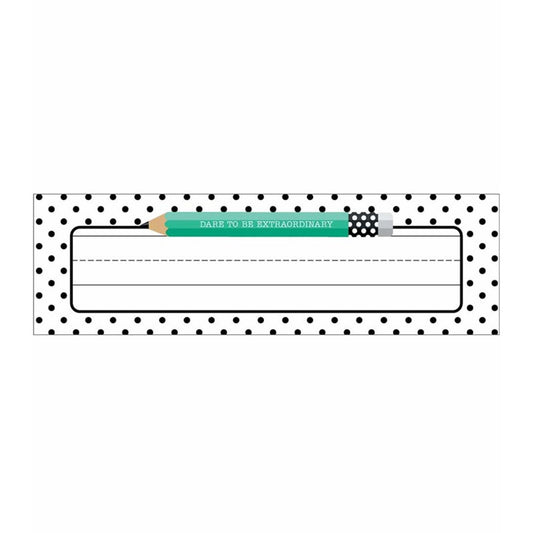 Black, White & Stylish Brights Name Plates. 36 ct