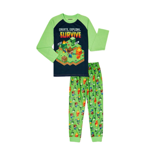 Boys Minecraft 2-piece  Pajamas. Size: 8
